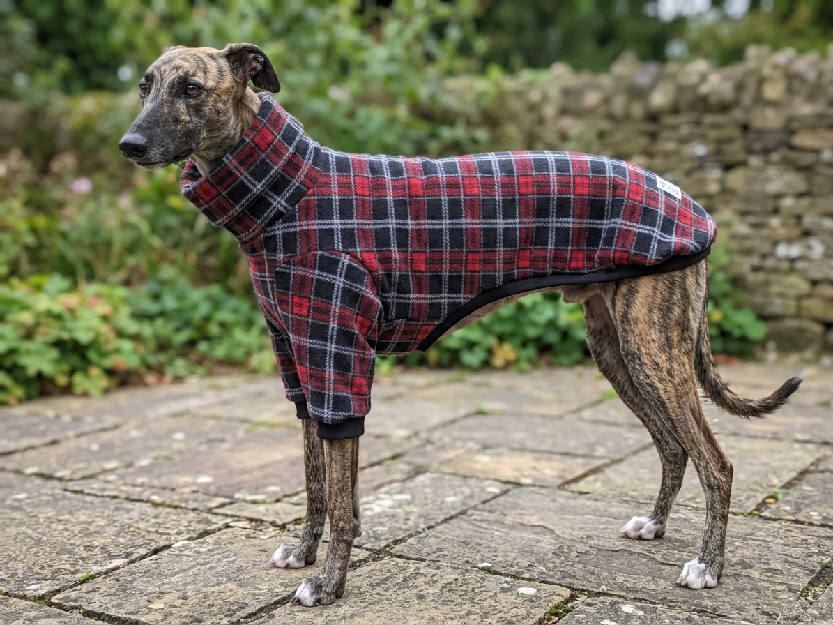 Highland Tails Red Tartan Polar Fleece Sweater